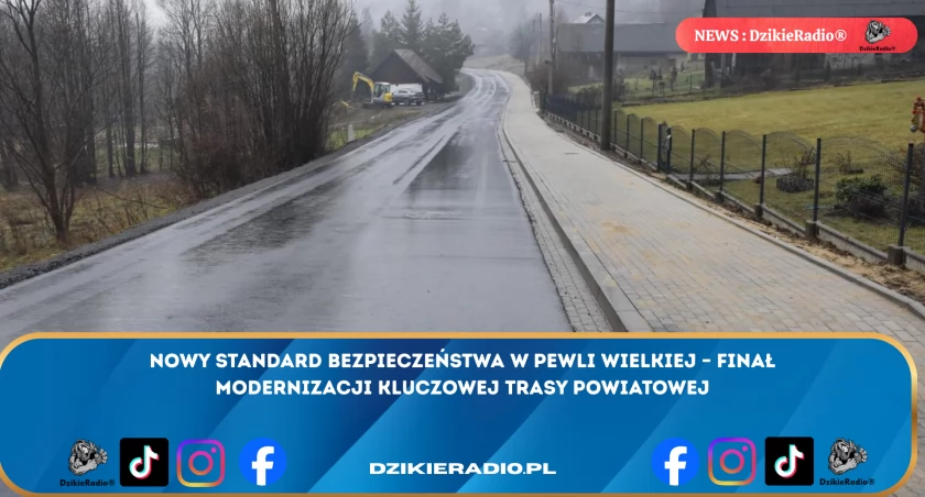 Przebudowa drogi powiatowej nr 1417S w Powiecie Żywieckim: nowy chodnik dla pieszych podnosi bezpieczeństwo użytkowników drogi