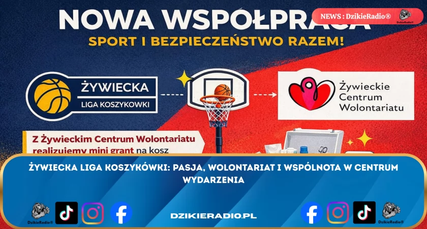 Żywiecka Liga Koszykówki - wielka społeczna inicjatywa w lokalnym liceum o 9.00. Wolontariat i sport łączą siły, wspierani przez Narodowy Instytut Wolności.