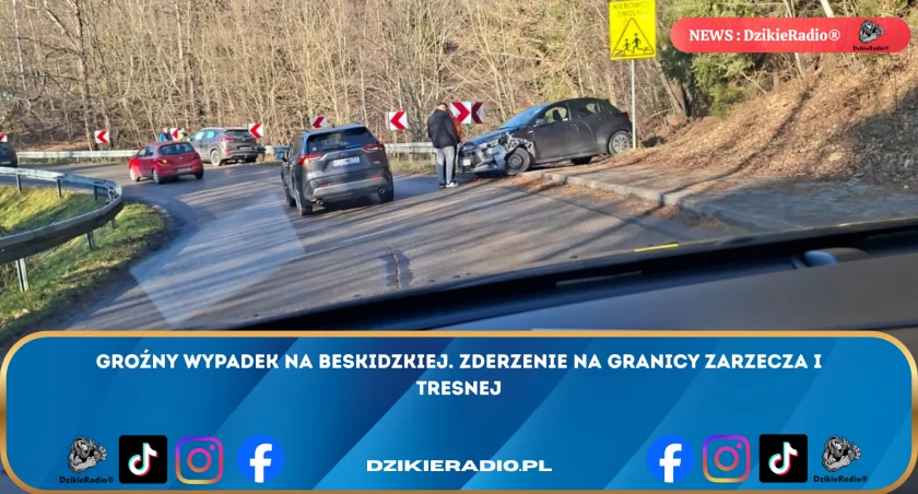 Groźne zderzenie na zakręcie Beskidzkiej. Chwila nieuwagi wystarczyła