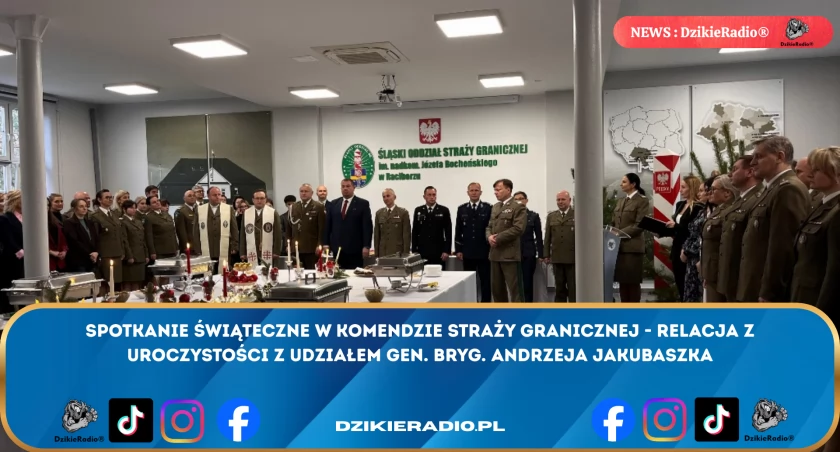 Spotkanie Świąteczne w Komendzie Straży Granicznej - Przekazanie Betlejemskiego Światła Pokoju i Nagrody dla Uczniów w Raciborzu