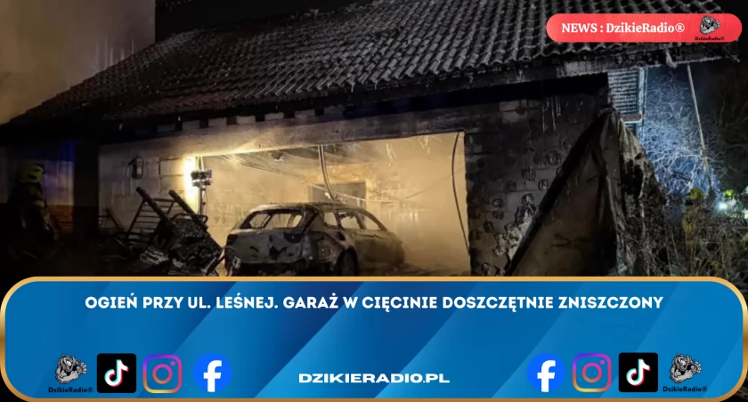 Płomienie w wigilijną noc. Garaż w Cięcinie doszczętnie zniszczony