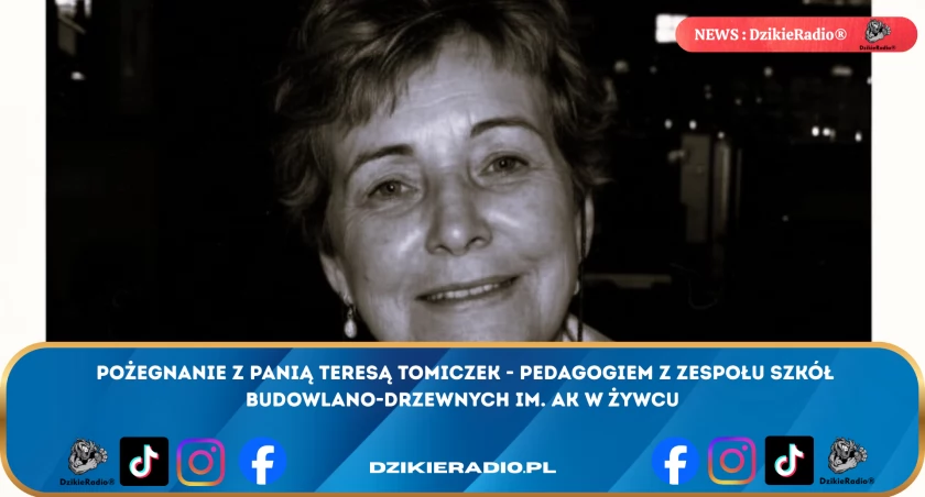 Wspomnienie pedagoga Pani Teresy Tomiczek z Zespołu Szkół Budowlano-Drzewnych w Żywcu: Wyjątkowa osoba o wielkim sercu. Zapraszamy na uroczyste pożegnanie 29 grudnia 2025 r.