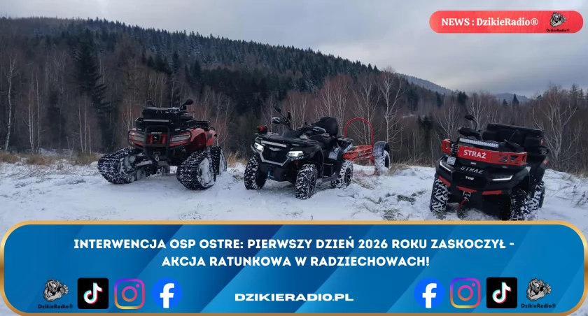 Intensywny początek 2026 roku dla OSP Ostre z nowym quadem - akcja gaśnicza.