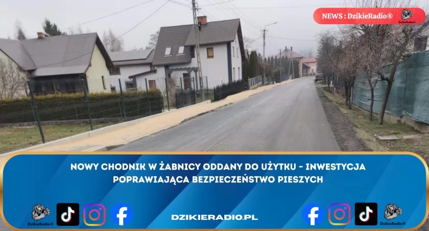 Zakończono budowę chodnika przy drodze powiatowej nr 1434S w Żabnicy - Szczegóły i koszty inwestycji