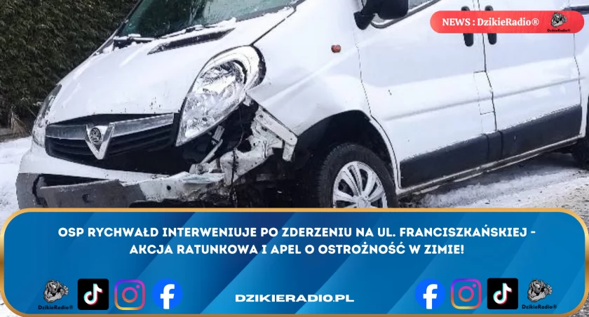 OSP Rychwałd interweniowała w poważnym wypadku drogowym na ul. Franciszkańskiej - szybka akcja ratownicza i apel o ostrożność na drodze!