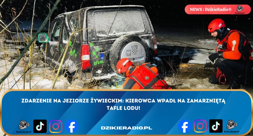 Samochód na lodzie. Nocny incydent na Jeziorze Żywieckim stawia pytania o rozsądek i odpowiedzialność