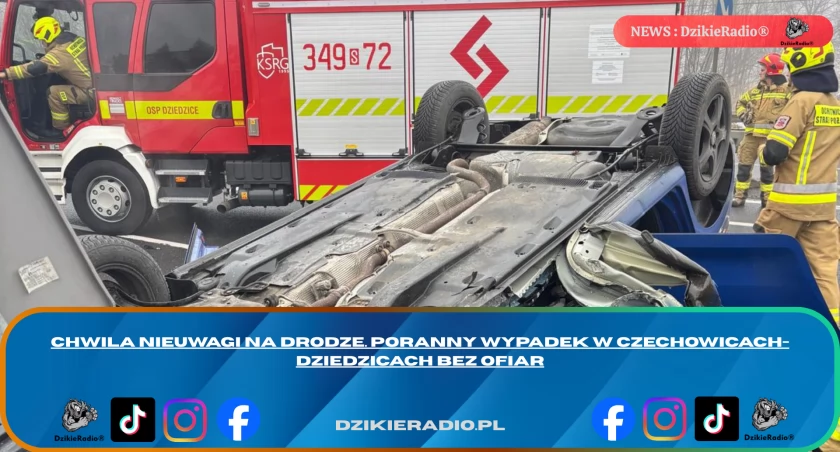 Chwila nieuwagi na drodze. Poranny wypadek w Czechowicach-Dziedzicach bez ofiar