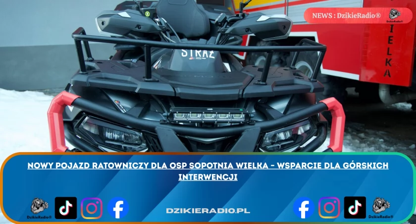 Nowy pojazd ratowniczy dla OSP Sopotnia Wielka – wsparcie dla górskich interwencji