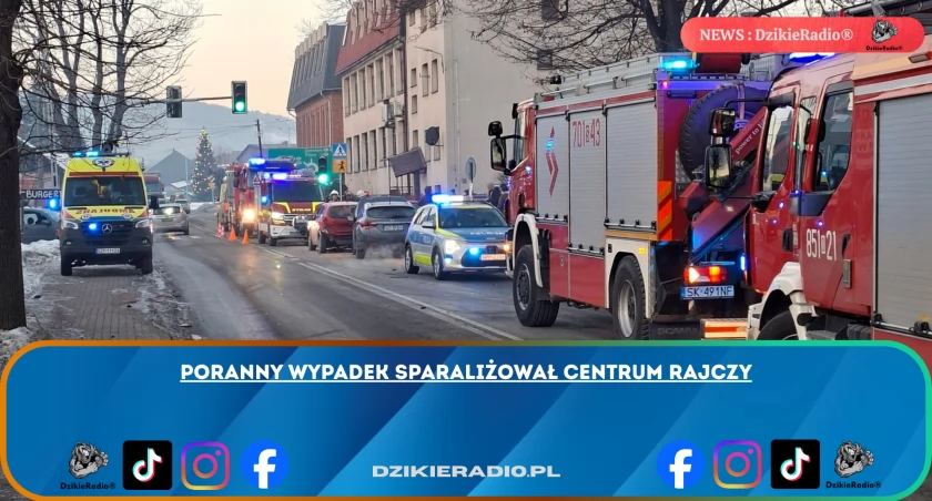 Poranny wypadek sparaliżował centrum Rajczy