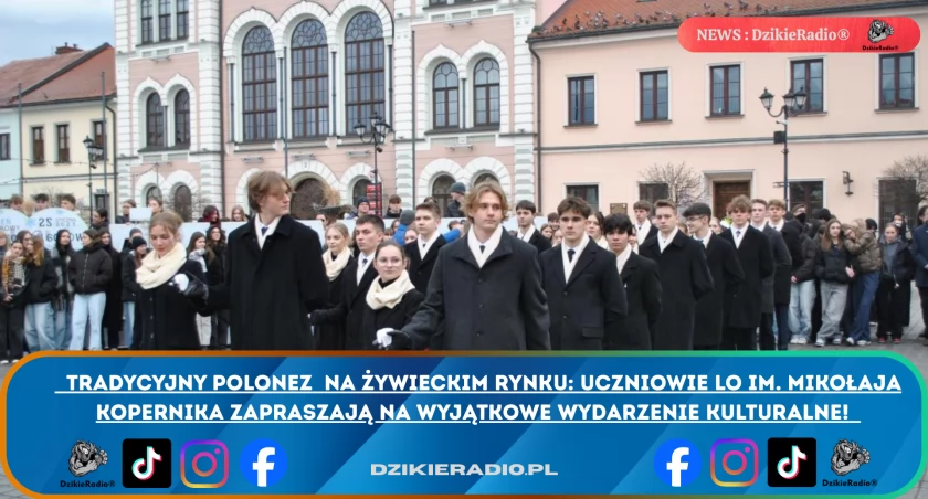 Uroczysty Polonez Maturzystów na Żywieckim Rynku: Tradycyjny Taniec Symbolizujący Wejście w Dorosłość i Bliski Egzamin Maturalny.