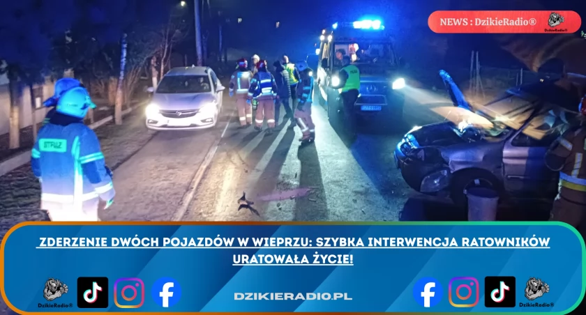 Wypadek drogowy w Wieprzu: Służby ratunkowe interweniowały po kolizji pojazdów!