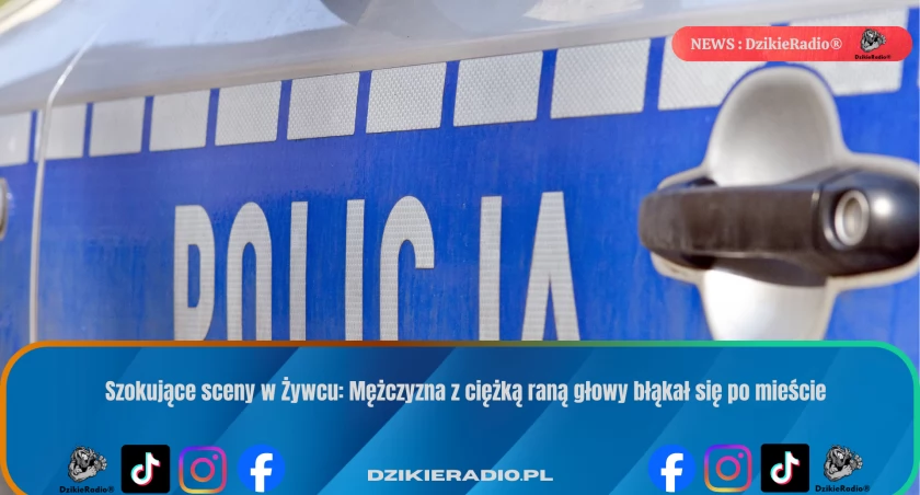 Mężczyzna z poważnym urazem głowy odnaleziony dzięki monitoringu w Żywcu