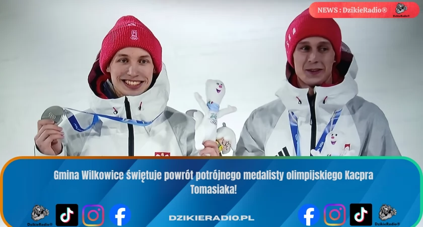 Gmina Wilkowice świętuje powrót potrójnego medalisty olimpijskiego Kacpra Tomasiaka