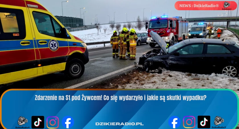Groźny wypadek na S1 pod Żywcem: kierowca uderzył w bariery