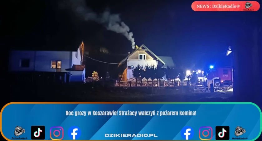 Pożar sadzy w kominach Koszarawy – nocny alarm strażaków