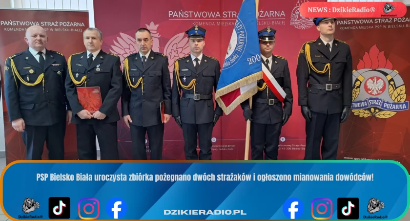 Emocje i nowe wyzwania – Strażacy z Bielska-Białej żegnają się ze służbą i awansują