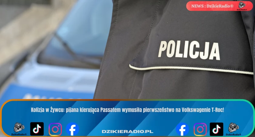 Nietrzeźwa kobieta spowodowała kolizję dwóch Volkswagenów w Żywcu – trwa postępowanie sądowe