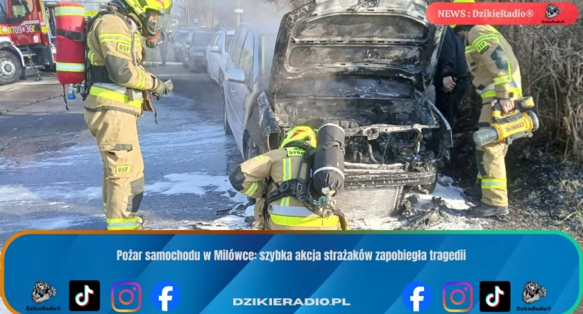 Pożar samochodu w Milówce: szybka akcja strażaków zapobiegła tragedii