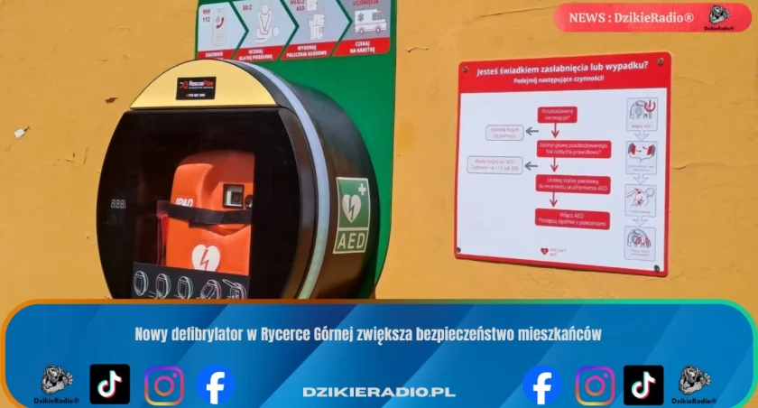 Nowy defibrylator w Rycerce Górnej zwiększa bezpieczeństwo mieszkańców