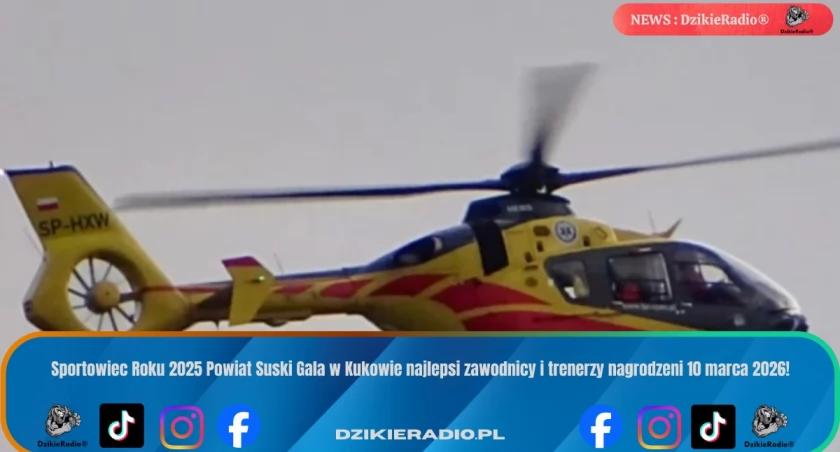 Dramatyczna noc w Rychwałdzie: dziecko uratowane dzięki szybkiej akcji LPR