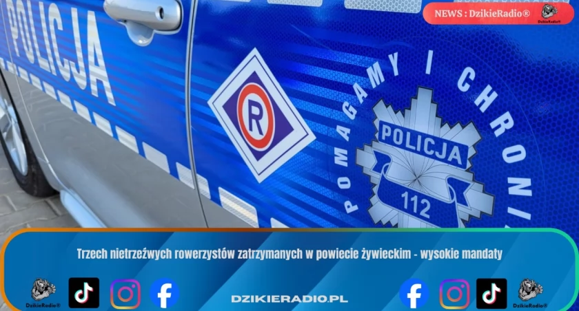 Trzech nietrzeźwych rowerzystów zatrzymanych w powiecie żywieckim – wysokie mandaty