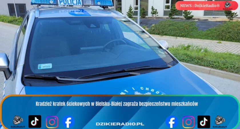 Kradzież kratek ściekowych w Bielsku-Białej zagraża bezpieczeństwu mieszkańców