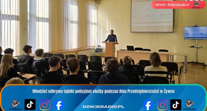 Młodzież odkrywa tajniki policyjnej służby podczas Dnia Przedsiębiorczości w Żywcu