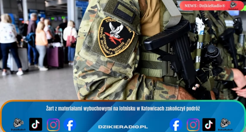 Żart z materiałami wybuchowymi na lotnisku w Katowicach zakończył podróż