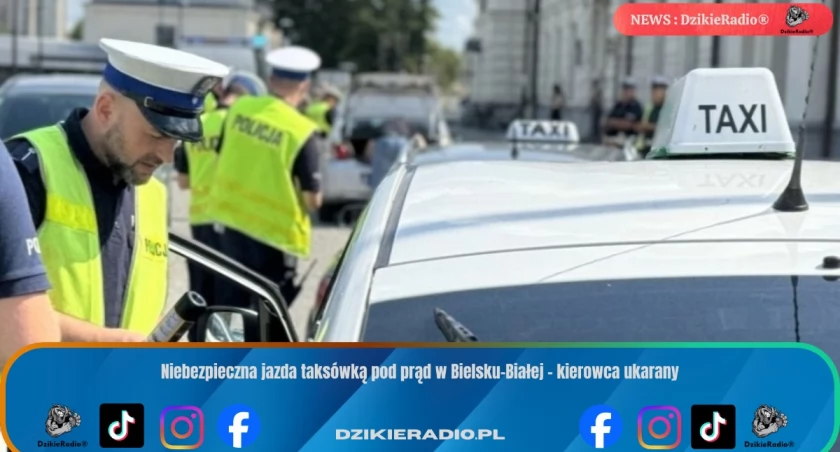 Niebezpieczna jazda taksówką pod prąd w Bielsku-Białej – kierowca ukarany