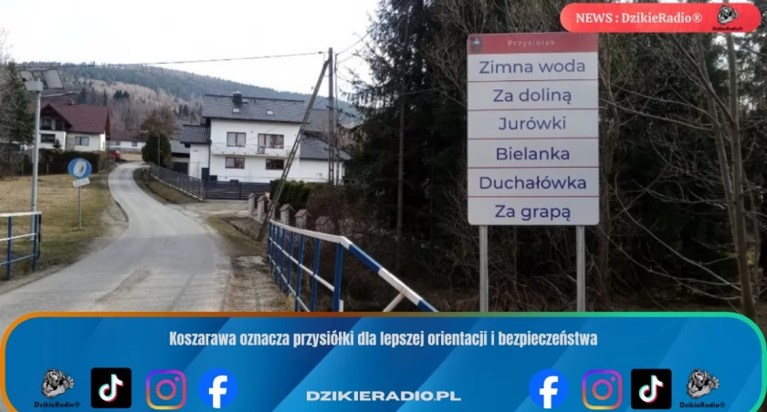 Koszarawa oznacza przysiółki dla lepszej orientacji i bezpieczeństwa