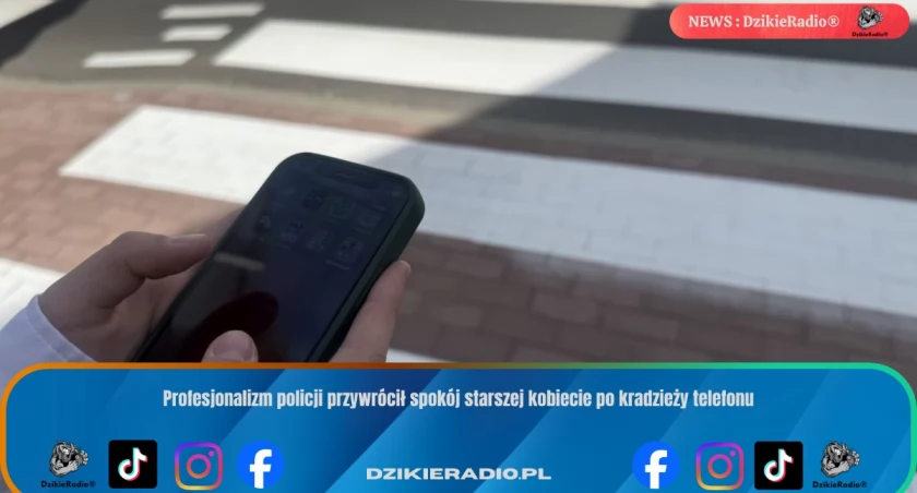 Profesjonalizm policji przywrócił spokój starszej kobiecie po kradzieży telefonu