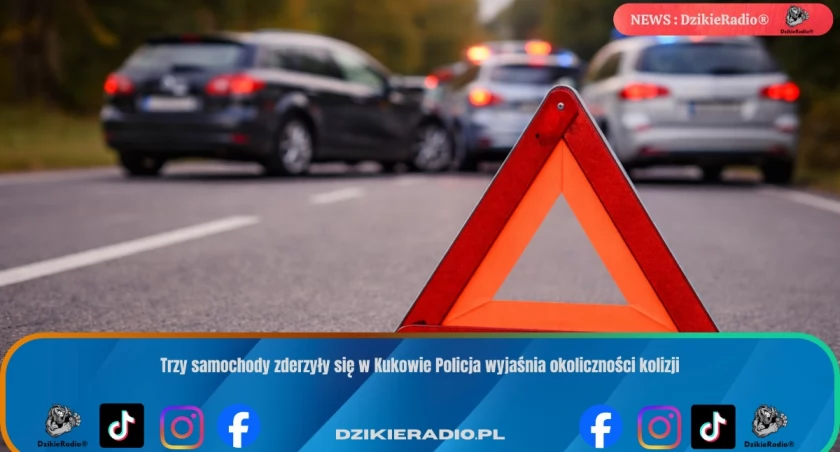 Trzy samochody zderzyły się w Kukowie Policja wyjaśnia okoliczności kolizji