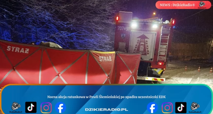 Nocna akcja ratunkowa w Pewli Ślemieńskiej po upadku uczestniczki EDK