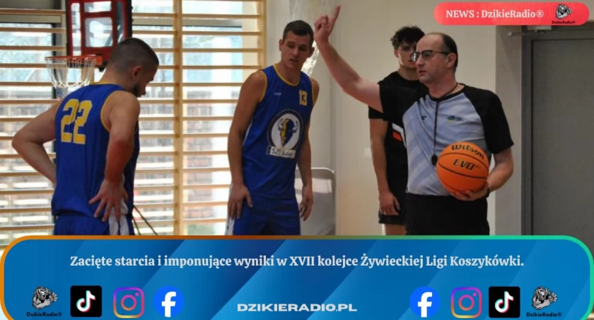 Emocjonująca rywalizacja w XVII kolejce Żywieckiej Ligi Koszykówki