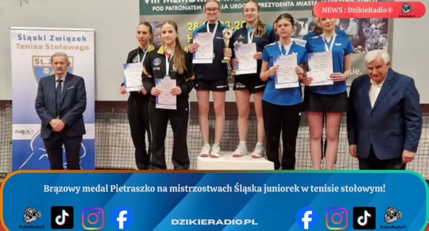 Gosia Pietraszko z brązowym medalem mistrzostw Śląska juniorek w tenisie stołowym