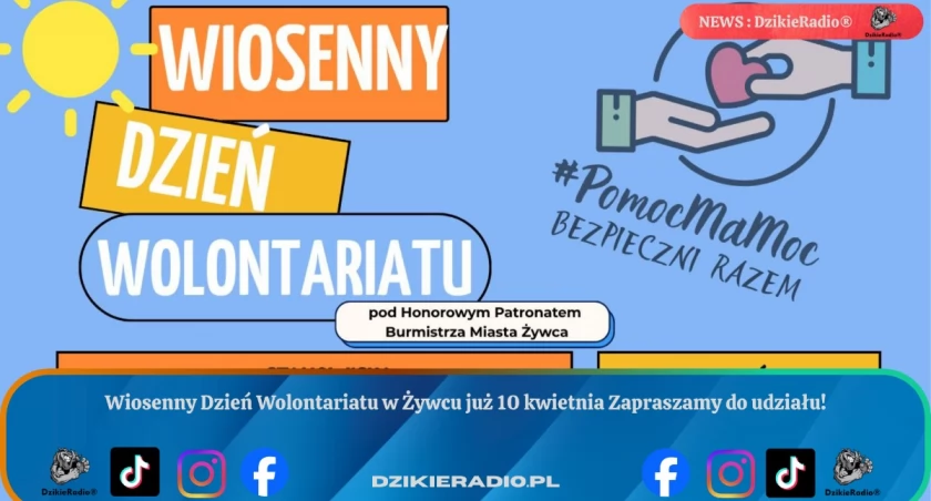 Wiosenny Dzień Wolontariatu w Żywcu już 10 kwietnia Zapraszamy do udziału