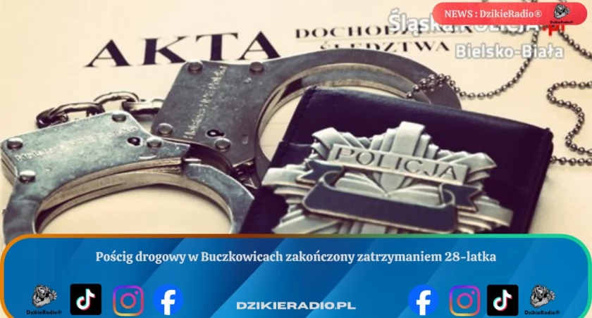 Pościg drogowy w Buczkowicach zakończony zatrzymaniem 28-latka