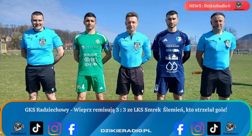 Remis w meczu GKS Radziechowy Wieprz ze Smrekiem Ślemień pełen emocji i zwrotów akcji.