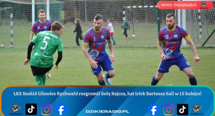 LKS Beskid Gilowice-Rychwałd triumfuje w meczu 15 kolejki.