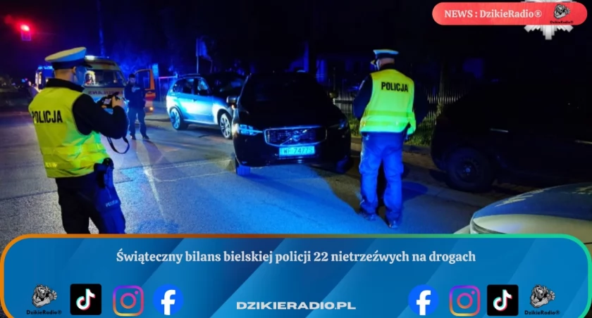 Świąteczny bilans bielskiej policji 22 nietrzeźwych na drogach