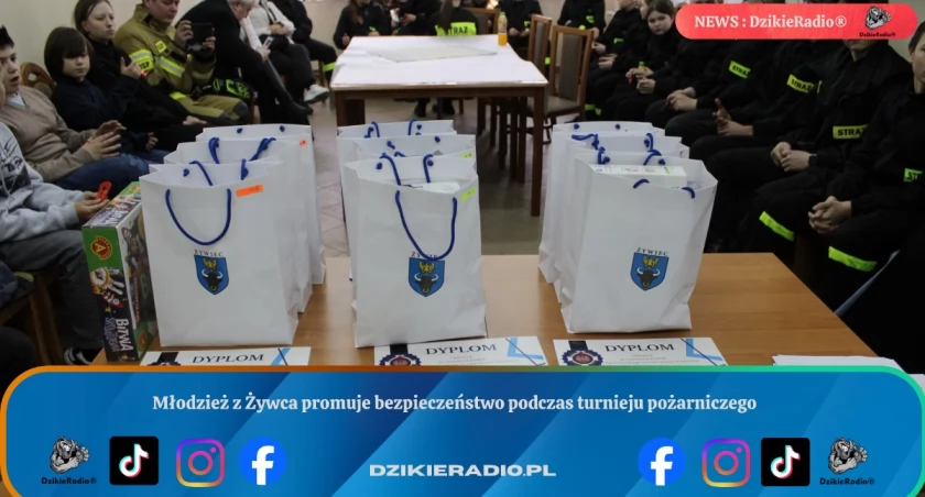Młodzież z Żywca promuje bezpieczeństwo podczas turnieju pożarniczego