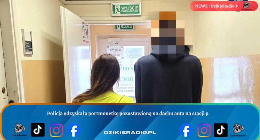 Policja odzyskała portmonetkę pozostawioną na dachu auta na stacji paliw