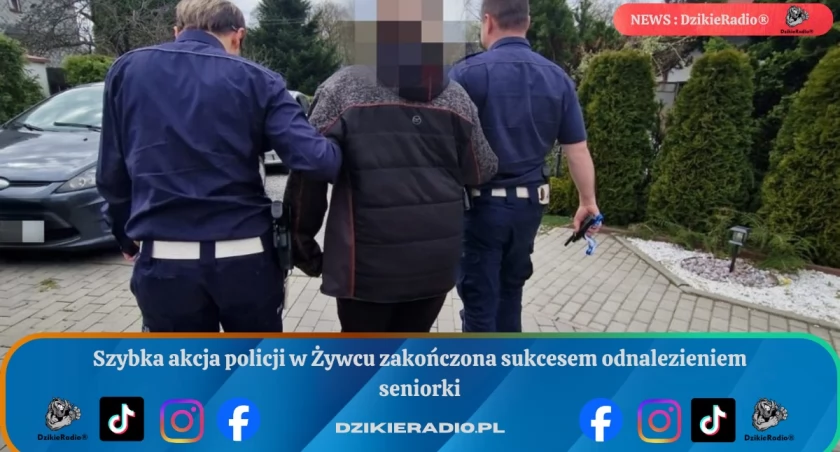 Szybka akcja policji w Żywcu zakończona sukcesem odnalezieniem seniorki