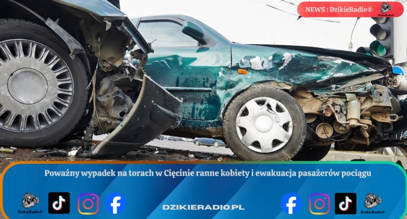 Poważny wypadek na torach w Cięcinie ranne kobiety i ewakuacja pasażerów pociągu