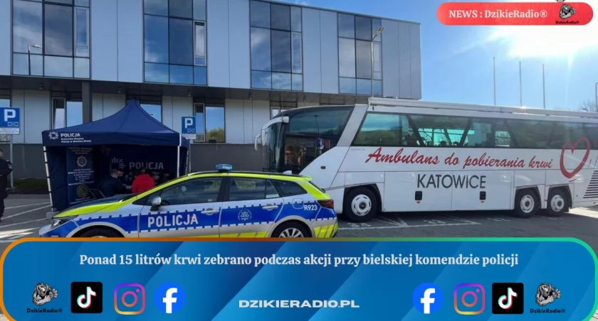 Ponad 15 litrów krwi zebrano podczas akcji przy bielskiej komendzie policji
