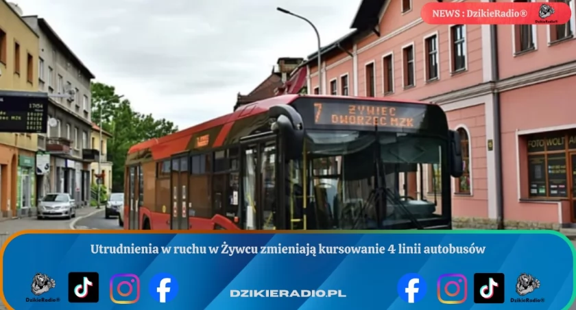 Zmiany tras autobusów w Żywcu przez zamknięcie przejazdu na Kopernika