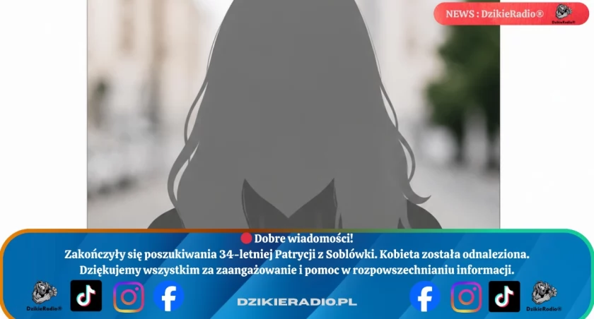 Trwają poszukiwania 34-letniej Patrycji z Soblówki Policja prosi o pomoc
