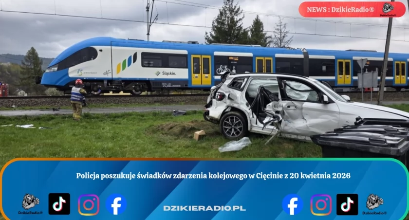 Policja poszukuje świadków zdarzenia kolejowego w Cięcinie z 20 kwietnia 2026