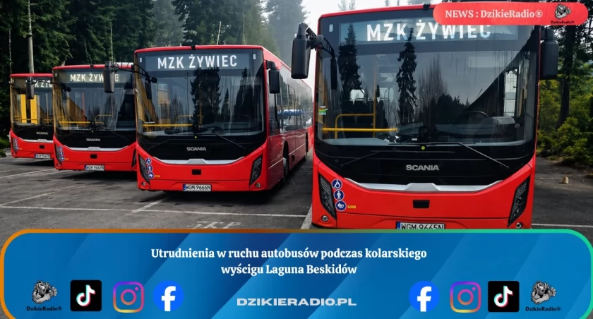 Utrudnienia w ruchu autobusów podczas kolarskiego wyścigu Laguna Beskidów