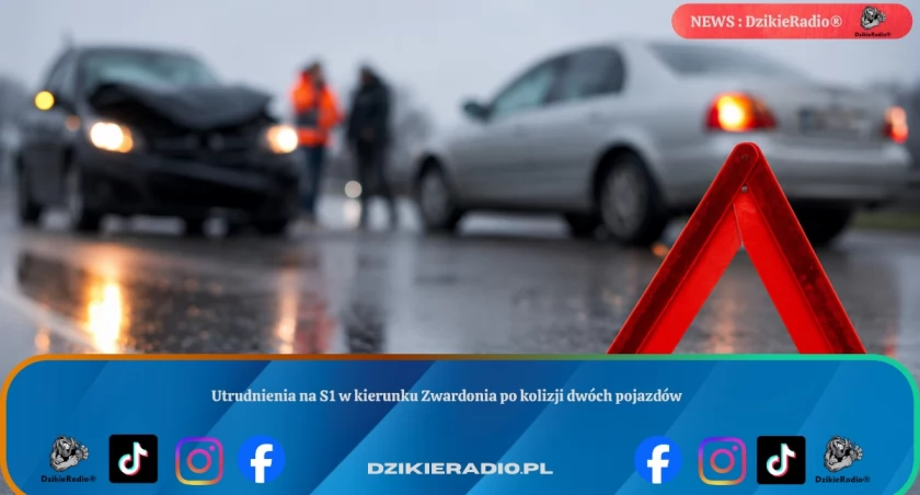 Utrudnienia na S1 w kierunku Zwardonia po kolizji dwóch pojazdów
